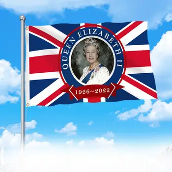 Флаг Union Jack, в знак на смъртта на нейно Величество Кралица Елизабет II от полиестер Queen Her Съюз с участието на знамена Quality Jack O3Q7