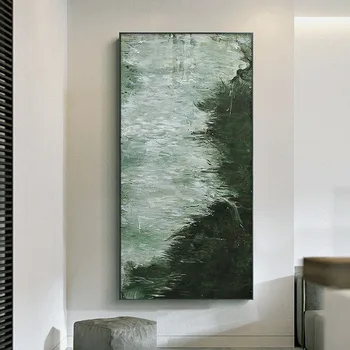 Офис Скандинавски Абстрактен Съвременен Зелен Геометричен Принт Стенни Художествена Картина, Плакат на Платното за Хола, Офис аксесоари за Дома