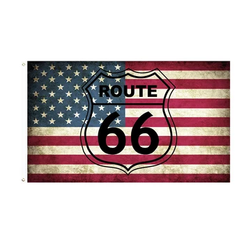 ПИРАТ 60x90 см 90x150 см 120x180 см Route 66 Мотоциклет Колоездач Конник Ретро Флаг на САЩ Банер