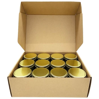 Консервени кутии за свещи, 24 бр, 4 грама, Метални контейнери за свещи за производство на Свещи, Декоративно-приложното изкуство, Сухо съхранение на Злато