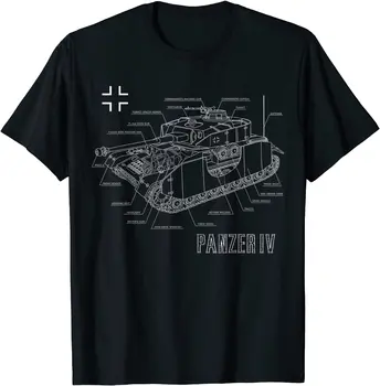 Тениска с изготвянето на немски резервоар Панцер IV на Втората световна война. Лятна Памучен Мъжка Тениска С Кръгло деколте и Къс Ръкав New S-3XL