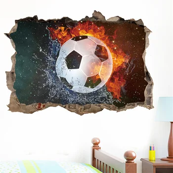 Футбол Разрушаване на Стени, Стикери За Стена Декор Етикети Muraux pegatinas de pared Изображение 2