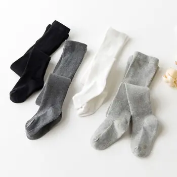 Jlong/Зимни памучни Чорапогащи за малки момичета от 2 до 9 години, Обикновен Дълги Чорапи, Чорапогащи, Оребрени Трикотажни Нескользящие Детски Изолирана Гамаши