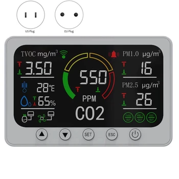 PT02 Умен Измерител на Качеството на Въздуха CO2 мониторинг на Качеството на Въздуха С Голям LCD Дисплей, WIFI Контролния Сензор за Въглероден Двуокис Тестер