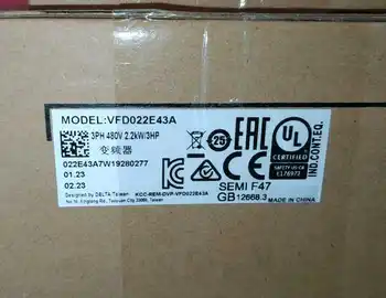 Оригинален Датчик Delta честоти Inverter VFD022E43A 2.2 kw 3HP ФАЗА 3 380 600 Hz в кутия