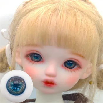 BJD куклени очните ябълки са подходящи за 1/3 1/4 1/6 размера на малки преливащи сини езера счупени златни стъклени очните ябълки аксесоари за кукли