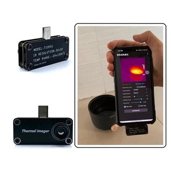 TIOP01 IR Резолюция 32X32 Тепловизор за Нощно Виждане Инфрачервена Камера За Измерване на Температурата За Телефон Type C
