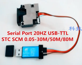 620-690 nm Лазерен сензор за Висока точност +/-1 mm Сериен порт 20 Hz USB-TTL STC ВСС 0,05-30 м/50 м/80 М Лазерен сензор за измерване на разстояния