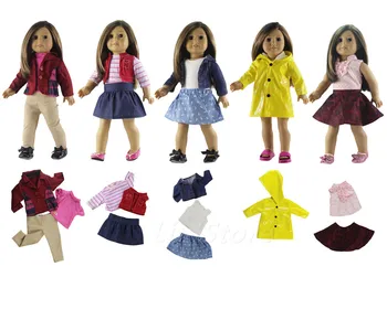 5 Компл. Стоп-моушън Облекло Облекло с Различен Стил за 18 инча Американската Кукла Ежедневни Облекла Рокля