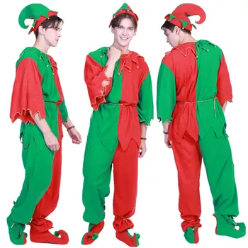 Европейската Американската Зряла Жена Мъж Коледно Облекло Костюм Карнавал, Маскарад Коледен Елф Подходяща Облекло Cosplay Костюми