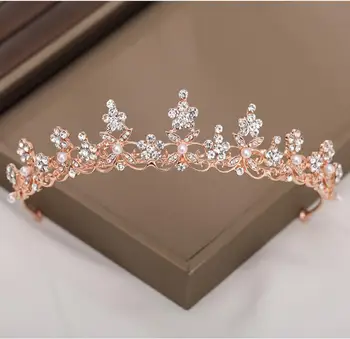 Булката перлена корона горещ прическа корейски стил принцеса на короната аксесоари