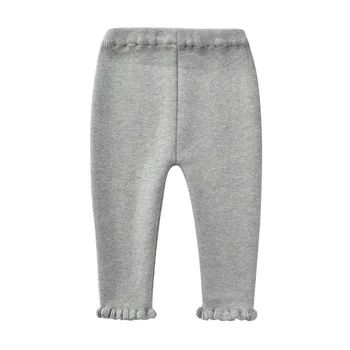 Есенно-зимни нови детски вълнени панталони, възли лесни детски панталони от чист памук, дантела и сладък модерен Изображение 2