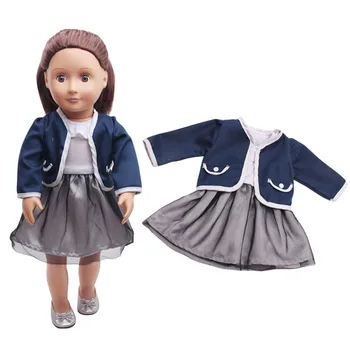 Една подробност Kawaii Кукла Облекло Училищни униформи Комплект Рокля Играчки Аксесоари за 18 Инча Момиче Кукла и 43 см Кукла c361