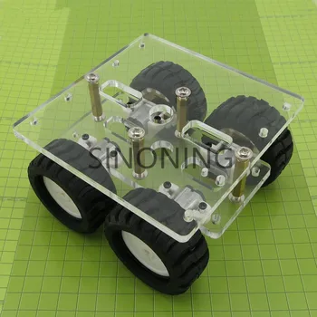 прозрачна Акрилна N20 4WD двуслойни Умен кола на шасито на робота САМ kit