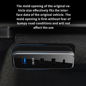Новост За 2022 Tesla Модел 3 Модел Y Hub Докинг станция Жабката USB Сплитер 4-в-1 Адаптер за Бързо Зарядно Устройство за Авто Аксесоари Изображение 2