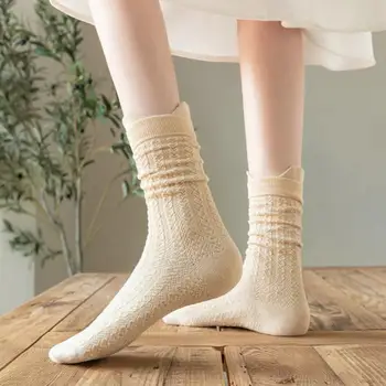 1 Чифт Чорапи със средна дължина, Уютни и Меки Минерални Разтеглив Антисептични Зимни Чорапи със средна дължина, Дамски Чорапи за ежедневието Изображение 2
