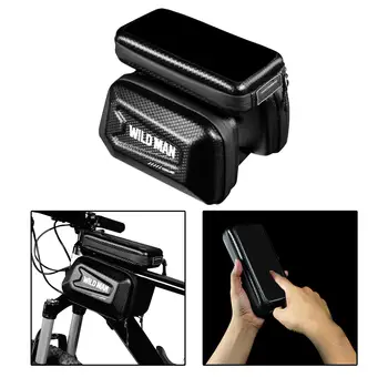 Притежателят на своята практика За Телефон за Съхранение Чанта за Предната част на Рамката на Велосипеда със Сензорен Екран за слушалки