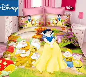 Disney twin размер комплект спално бельо за момичета, интериор за спални, стеганое одеяло, 90x190 см, едно чаршаф, 3/4 бр., подарък за рожден ден на принцеса Изображение 2
