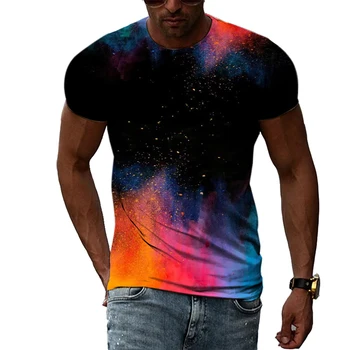 Camiseta de manga corta против estampado 3D ал hombre, camisa против cuello redondo informal, против personalidad, para verano Изображение 2