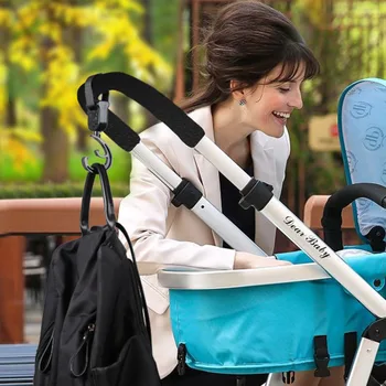 2 бр./компл. детски колички Количка чанта куки се въртят на 360 градуса детски столчета колички, аксесоари организатор сигурност количка аксесоар Изображение 2