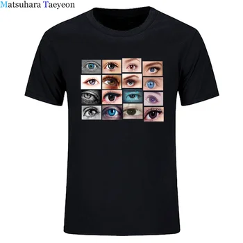 2022 Мъжки Хип-хоп Градинска Тениска С Принтом Eyes World Графична Тениска Памучен Ежедневни Тениска Летни Блузи С Къс Ръкав Тениски Черен