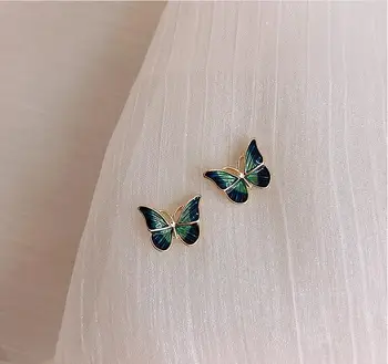 Нови Корейски Сладки Обеци-Карамфил с Пеперуди За Жени И Момичета Изображение 2