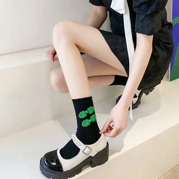 Нови Китайски Чорапи С Бродерии, Копчета, Дамски Модни Обикновена Памучни Чорапи, Дамски Пролетно-Летни Дълги Чорапи Kawaii Cinnamoroll Изображение 2