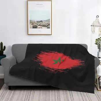 Marokko Decke Korallen Fleece Plüsch Marokkanischen Flagge Leichte Decke für Bettwäsche Дивана Schlafzimmer Quilt