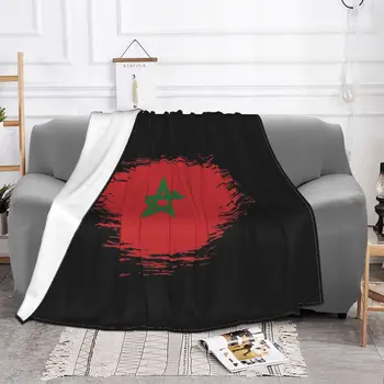 Marokko Decke Korallen Fleece Plüsch Marokkanischen Flagge Leichte Decke für Bettwäsche Дивана Schlafzimmer Quilt Изображение 2