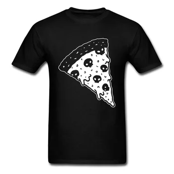 Тениска на Death By Pizza, Мъжки тениски с черепи, Върхове, Гурме, Тениски с нездравословна Храна, Облекло за Хелоуин, Риза в стил хип-хоп