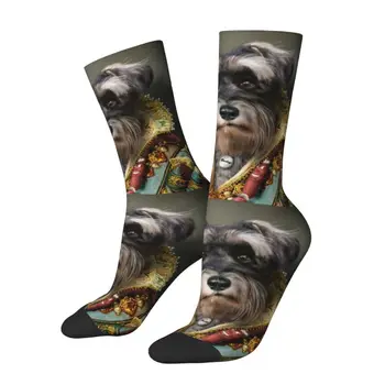 Сладки Чорапи С Портрет на Куче Шнауцера, Дамски И Мъжки Чорапи С 3D Принтом Животни, Футболни Спортни Чорапи Изображение 2