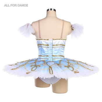 B22214 Омбре Синя Професионална Балетна Танцова Пакетче с Кука Отзад и Дизайн на Индивидуални Балетные Опаковки Соло Костюм на Балерина Облечи-Пакетче Изображение 2