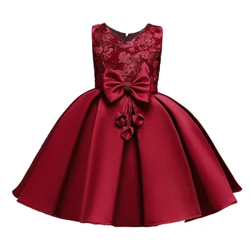 Летни рокли 2021 година, Ново Детско рокля, рокля с лък за момичета, Бална рокля да се изяви, Червено-Розово-зелено-сиво празнична рокля на рождения ден на от 3 до 12 години