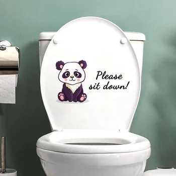 Мультяшное Животно Панда Английски Лозунгът Сос За Паста Фонова Стена Тоалетна Декоративни Стенни Паста
