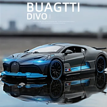 1:32 Bugatti Divo Сплав За Леене Под Налягане, Играчка Модел Автомобил Сгъваеми Метални Играчки Превозни Средства Умален Модел На Кола Играчки За Коледни Подаръци За Деца Изображение 2
